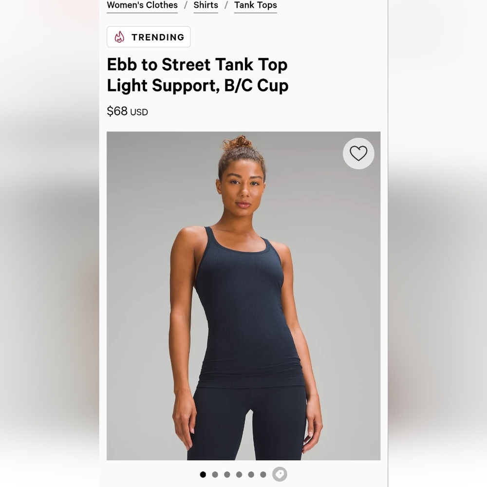 Lululemon Ebb to Street Women's Navy Blue Tank Top